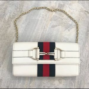 Gucci Red & Blue Stripe Web Wallet on Chain